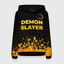 Женская толстовка Demon Slayer - gold gradient: символ сверху