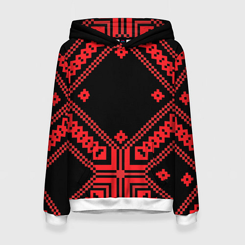 Женская толстовка Национальный черный / 3D-Белый – фото 1