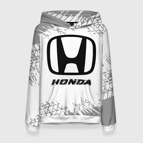 Женская толстовка Honda speed на светлом фоне со следами шин / 3D-Белый – фото 1