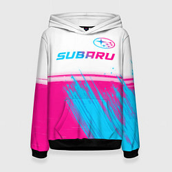 Женская толстовка Subaru neon gradient style: символ сверху