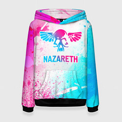 Толстовка-худи женская Nazareth neon gradient style, цвет: 3D-черный