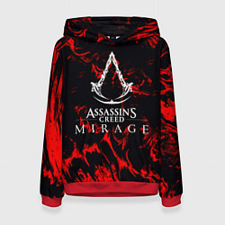 Толстовка-худи женская Assassins Creed кровь тамплиеров, цвет: 3D-красный