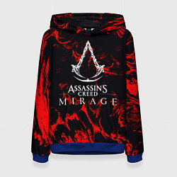 Толстовка-худи женская Assassins Creed кровь тамплиеров, цвет: 3D-синий