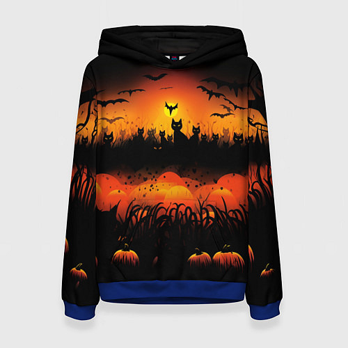 Женская толстовка Кошки хэллоуина / 3D-Синий – фото 1