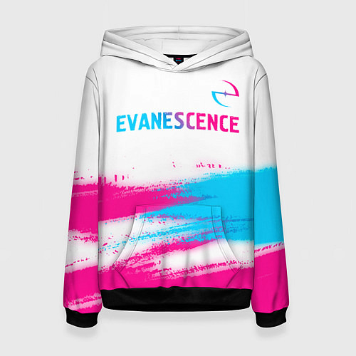 Женская толстовка Evanescence neon gradient style: символ сверху / 3D-Черный – фото 1