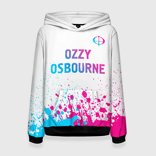 Женская толстовка Ozzy Osbourne neon gradient style: символ сверху / 3D-Черный – фото 1