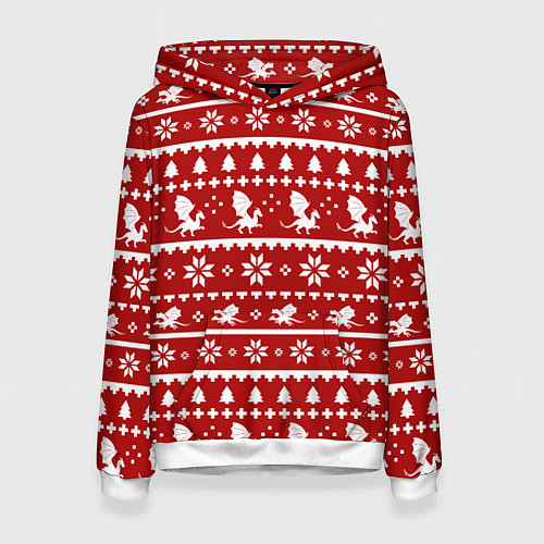 Женская толстовка Dragon year pattern / 3D-Белый – фото 1