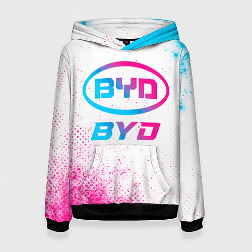 Женская толстовка BYD neon gradient style / 3D-Черный – фото 1