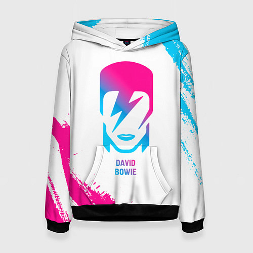 Женская толстовка David Bowie neon gradient style / 3D-Черный – фото 1