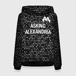 Толстовка-худи женская Asking Alexandria glitch на темном фоне: символ св, цвет: 3D-черный