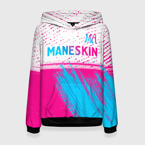 Женская толстовка Maneskin neon gradient style: символ сверху / 3D-Черный – фото 1