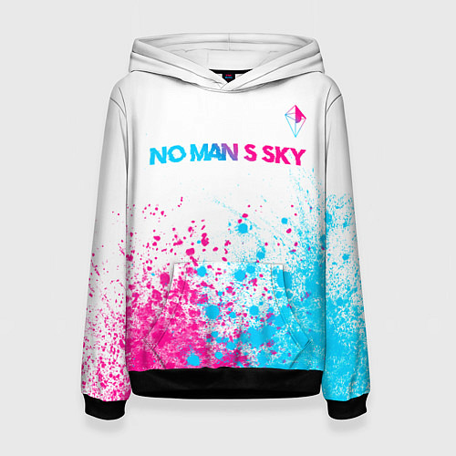 Женская толстовка No Mans Sky neon gradient style: символ сверху / 3D-Черный – фото 1