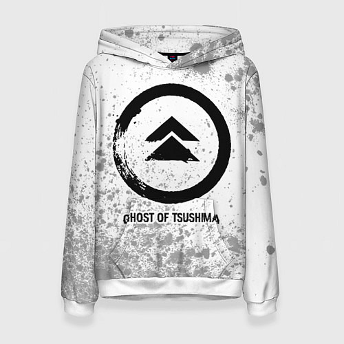 Женская толстовка Ghost of Tsushima glitch на светлом фоне / 3D-Белый – фото 1