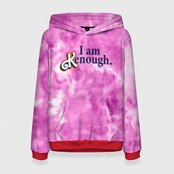 Толстовка-худи женская I am kenough - розовый тай-дай, цвет: 3D-красный