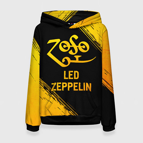 Женская толстовка Led Zeppelin - gold gradient / 3D-Черный – фото 1