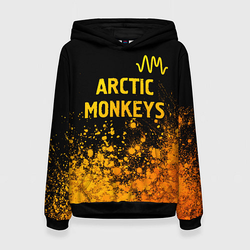 Женская толстовка Arctic Monkeys - gold gradient: символ сверху / 3D-Черный – фото 1