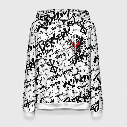 Женская толстовка Berserk tattoo mask / 3D-Белый – фото 1