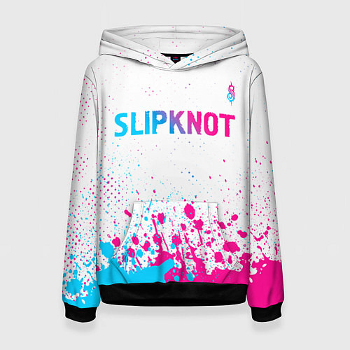 Женская толстовка Slipknot neon gradient style посередине / 3D-Черный – фото 1