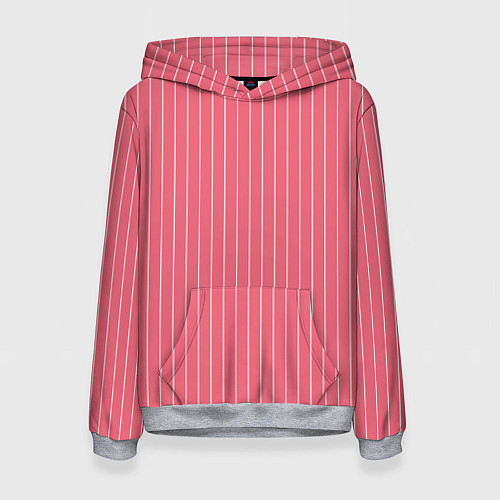 Женская толстовка Серьёзный розовый с полоску / 3D-Меланж – фото 1