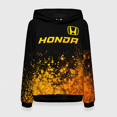 Женская толстовка Honda - gold gradient посередине / 3D-Черный – фото 1