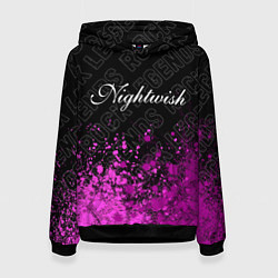 Толстовка-худи женская Nightwish rock legends посередине, цвет: 3D-черный