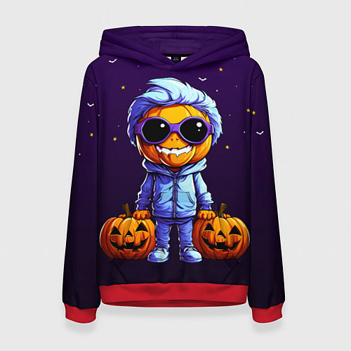 Женская толстовка Happy pumpkin / 3D-Красный – фото 1