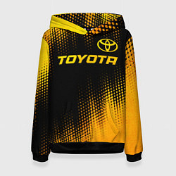 Толстовка-худи женская Toyota - gold gradient посередине, цвет: 3D-черный