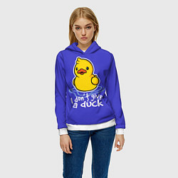 Толстовка-худи женская I do not Give a Duck, цвет: 3D-белый — фото 2
