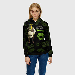 Толстовка-худи женская Shrexy Shrek, цвет: 3D-черный — фото 2