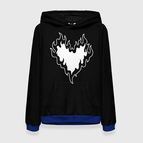 Женская толстовка Burning heart / 3D-Синий – фото 1