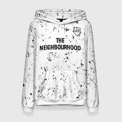 Толстовка-худи женская The Neighbourhood glitch на светлом фоне посередин, цвет: 3D-белый