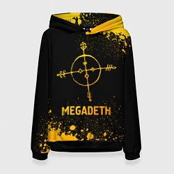 Толстовка-худи женская Megadeth - gold gradient, цвет: 3D-черный