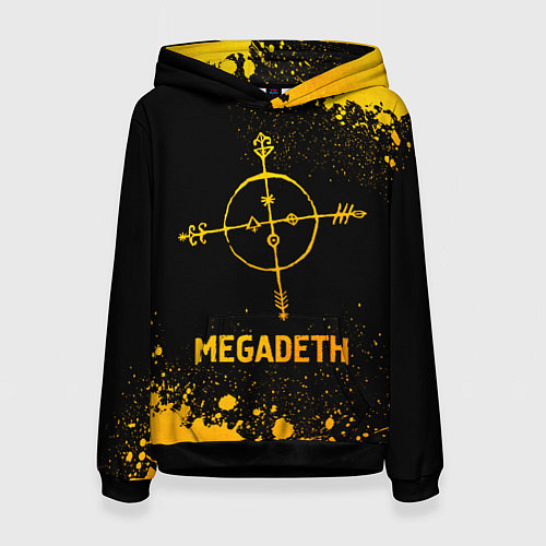 Женская толстовка Megadeth - gold gradient / 3D-Черный – фото 1