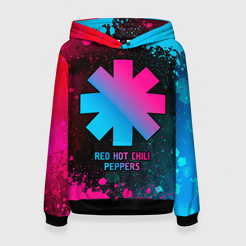 Женская толстовка Red Hot Chili Peppers - neon gradient / 3D-Черный – фото 1