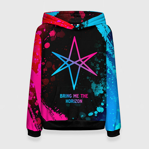 Женская толстовка Bring Me the Horizon - neon gradient / 3D-Черный – фото 1