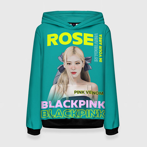 Женская толстовка Rose - девушка певица из группы Blackpink / 3D-Черный – фото 1