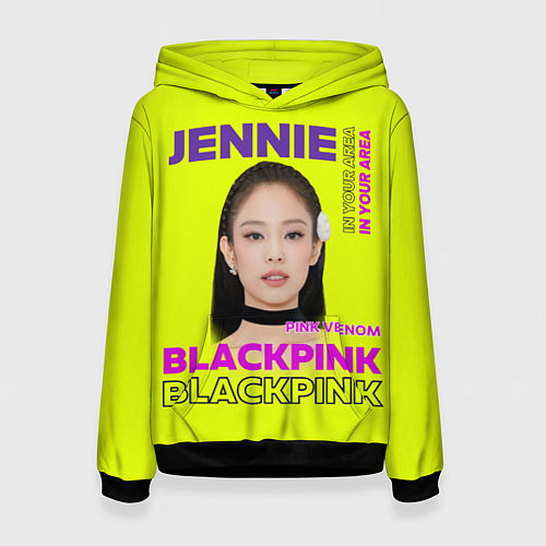 Женская толстовка Jennie - певица Blackpink / 3D-Черный – фото 1