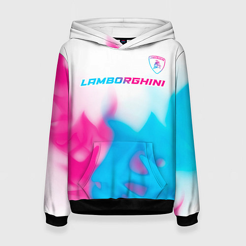 Женская толстовка Lamborghini neon gradient style посередине / 3D-Черный – фото 1