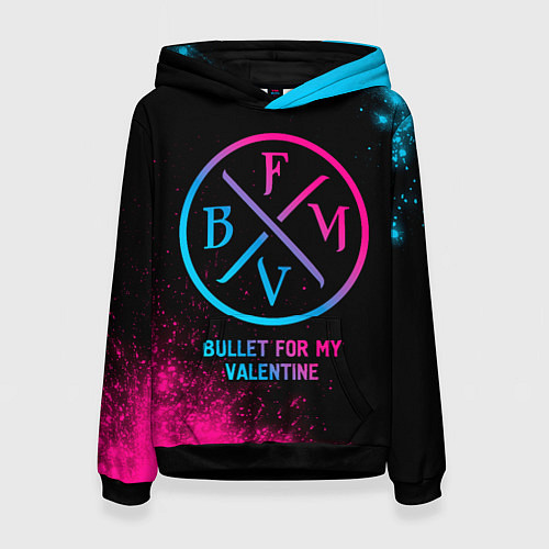 Женская толстовка Bullet For My Valentine - neon gradient / 3D-Черный – фото 1