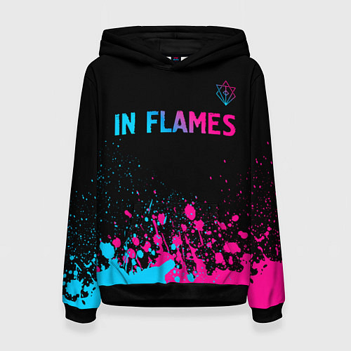 Женская толстовка In Flames - neon gradient посередине / 3D-Черный – фото 1
