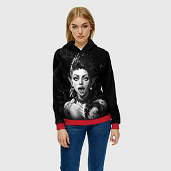 Толстовка-худи женская Карлах ахегао - Baldurs gate 3, цвет: 3D-красный — фото 2