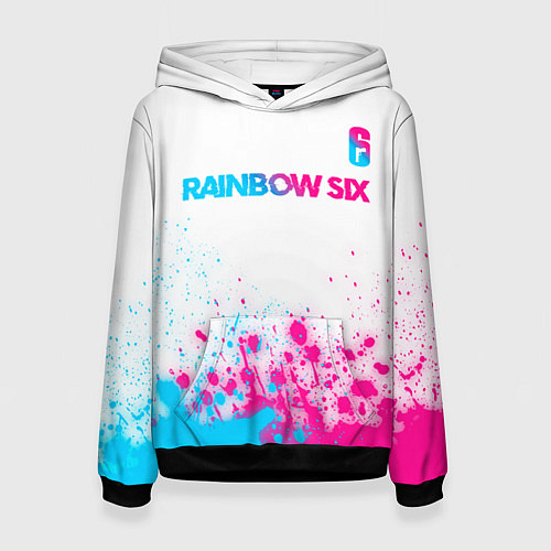 Женская толстовка Rainbow Six neon gradient style посередине / 3D-Черный – фото 1