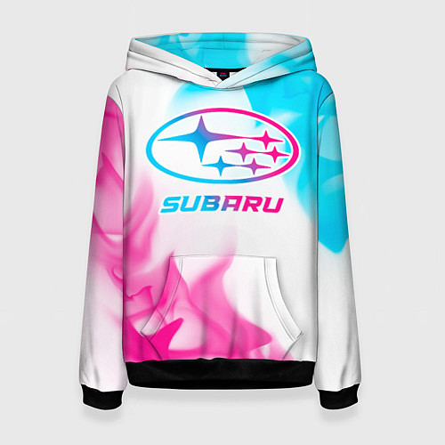 Женская толстовка Subaru neon gradient style / 3D-Черный – фото 1