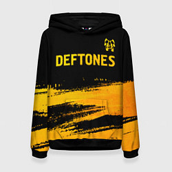 Толстовка-худи женская Deftones - gold gradient посередине, цвет: 3D-черный