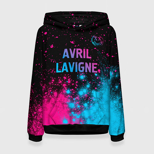 Женская толстовка Avril Lavigne - neon gradient посередине / 3D-Черный – фото 1