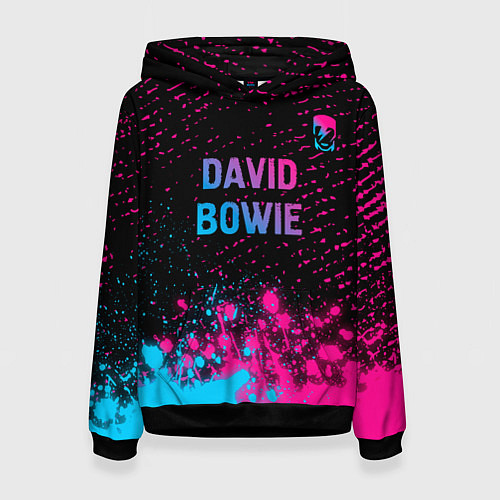 Женская толстовка David Bowie - neon gradient посередине / 3D-Черный – фото 1