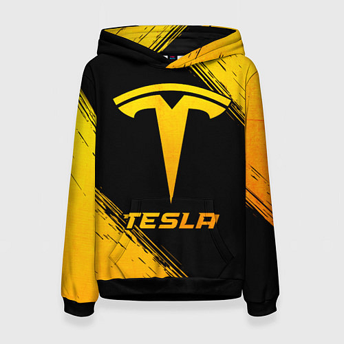 Женская толстовка Tesla - gold gradient / 3D-Черный – фото 1