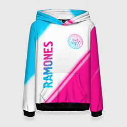 Женская толстовка Ramones neon gradient style вертикально