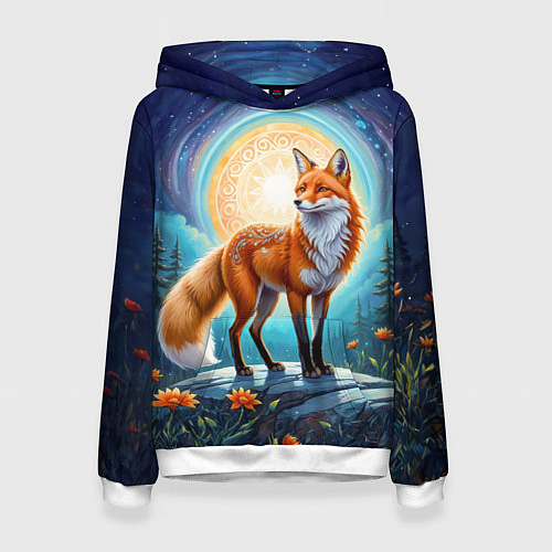 Женская толстовка Мистическая лиса тотем лисы / 3D-Белый – фото 1