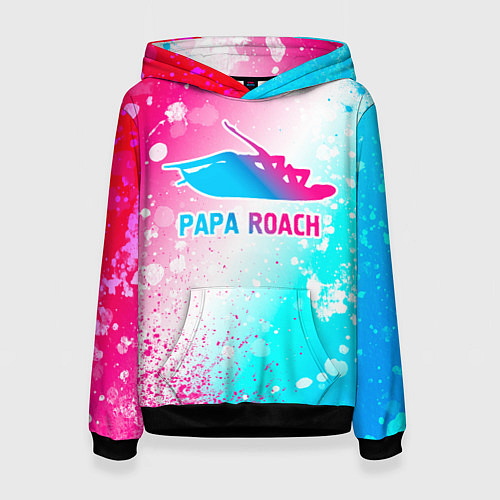 Женская толстовка Papa Roach neon gradient style / 3D-Черный – фото 1